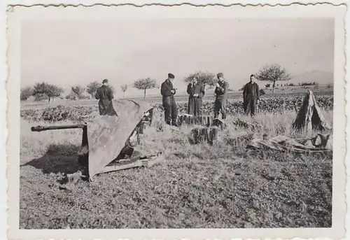 (F1778) Orig. Foto 2.WK, kleine Flak-Stellung im Felde, 1940er