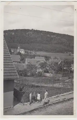 (F17709) Orig. Foto Martinroda, Partie mit Kirche 1920er