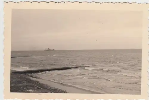 (F17561) Orig. Foto Borkum, Blick aufs Meer, Dampfer 1938