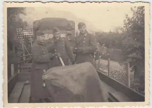 (F1738) Orig. Foto 2.WK, Kriegstechnik auf Eisenbahnwaggon, 1940er