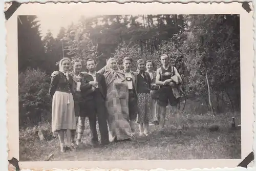 (F17291) Orig. Foto Personen, Wanderung bei Lockenmühle 1938