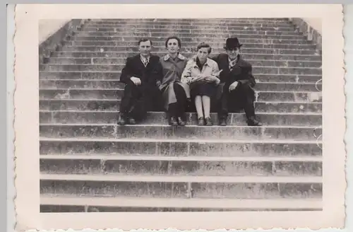 (F17277) Orig. Foto Donaustauf, Aufgang zur Walhalla, Personen auf Treppe 1938