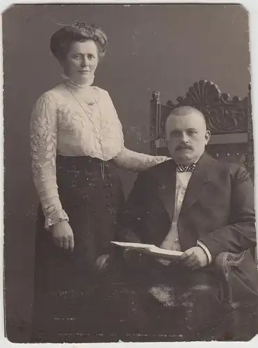 (F17142) Orig. Foto Porträt Ehepaar Welle 1917