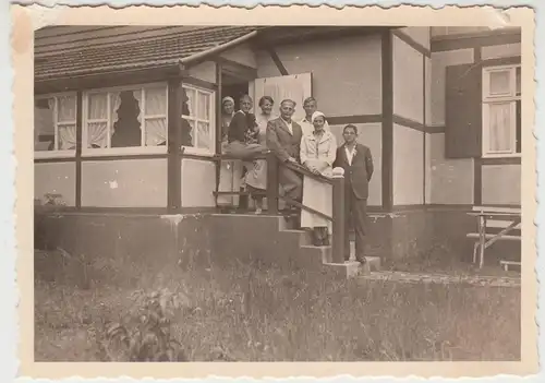 (F17094) Orig. Foto Trassenheide, auf der Veranda der Martins-Klause 1936