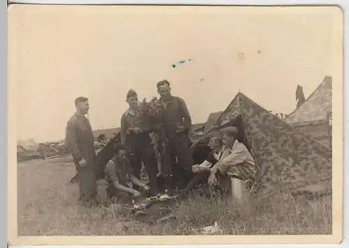 (F1682) Orig. Foto 2.WK Zeltlager, Tarnzelte, Wizebsk, Witebsk 1941