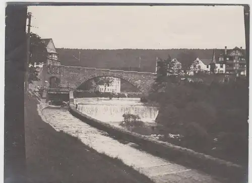 (F16597) Orig. Foto Dillweißenstein Pforzheim, Brücke m. Wehr 1920er