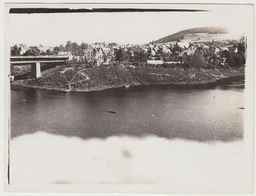 (F16529) Orig. Foto Saalburg, Ansicht mit Brücke 1920er