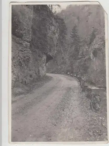 (F16352) Orig. Foto Straße am Felsen, Weg nach Pegnitz 1932