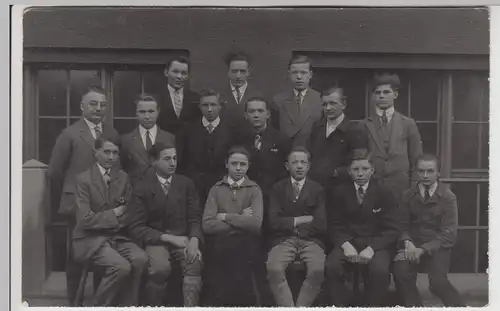 (F16340) Orig. Foto Schulklasse, Jungs mit Oberlehrer 1930