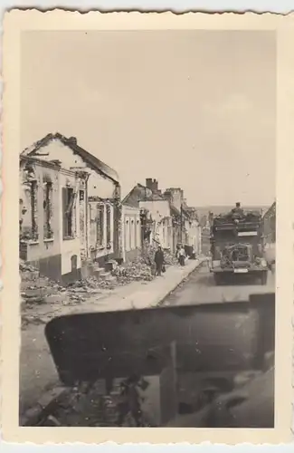 (F1630) Orig. Foto 2.WK zerstörte Gebäude, Straßenzug, 1940er