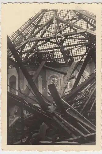 (F1626) Orig. Foto 2.WK, zerstörtes Kirchgebäude, 1940er