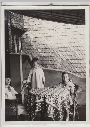 (F16250) Orig. Foto Bad Nassau, Kinder auf einer Terrasse, Pension 1929