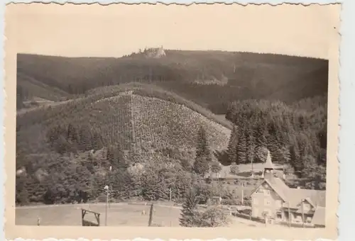 (F15988) Orig. Foto Manebach, Herrmannstein, Blick v. Moosbachstraße 1936