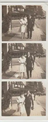 (F15951) Orig. Foto Assmannshausen, Paar läuft a. Straße, Reihenbild 1929