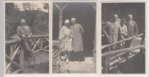 (F15919) 3x Orig. Foto Personen Spaziergang in Bad Blankenburg 1928