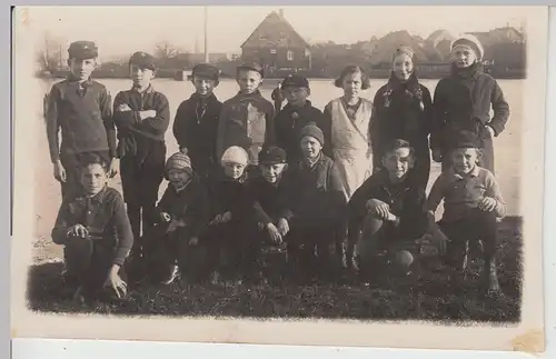 (F15819) Orig. Foto Kinder, Gruppenbild am Wasser bei Chemnitz 1930er