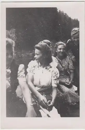(F15701) Orig. Foto junge Damen auf dem Amselsee, Sächsische Schweiz 1941
