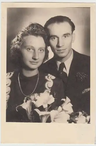 (F15655) Orig. Foto Frau Traudel aus Dresden, Hochzeit 1948