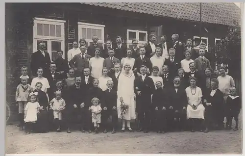 (F15525) Orig. Foto Hochzeit, Gruppenbild, Kreis Uelzen 1920er