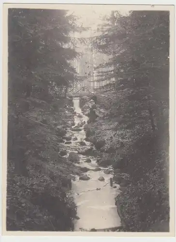 (F15467) Orig. Foto Eberswalde, Personen am Wasserfall 1924