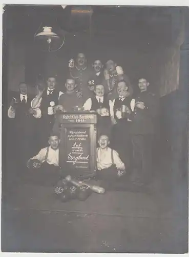 (F15407) Orig. Foto Kegelklub Hamburg Borgfelde, Gruppenbild 1911