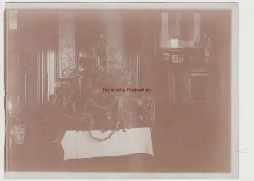 (F15375) Orig. Foto Weihnachten, Tannenbaum im Zimmer 1910er