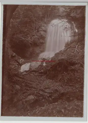 (F15354) Orig. Foto Wasserfall bei den St. Beatus-Höhlen 1910er