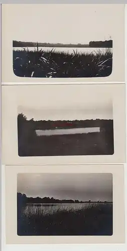(F15260) 3x Orig. Foto Landschaft, Blick über einen Fluss 1910er