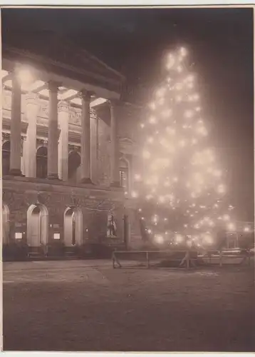 (F15193) Orig. Foto Leipzig, Weihnachtsbaum auf dem Augustusplatz 1930er