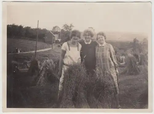 (F15004) Orig. Foto Damen an Getreidegarben 1928