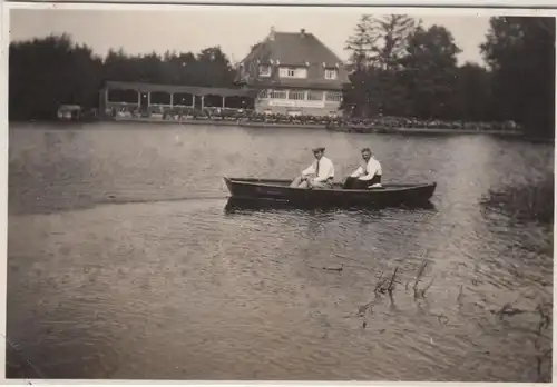 (F14895) Orig. Foto Uetze, Gondelpartie am Kurhaus Kötjemühle 1928