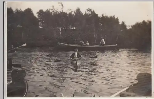 (F14894) Orig. Foto Heidesee bei Gifhorn, Gondelpartie 1928