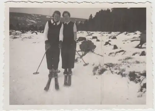 (F14880) Orig. Foto Damen d. Bremer Skiklubs im Harz, Winter 1936