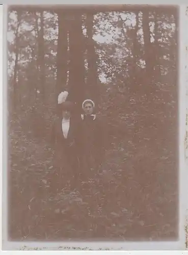 (F1484) Orig. Foto feine Damen posieren an einem Baum, 1920er