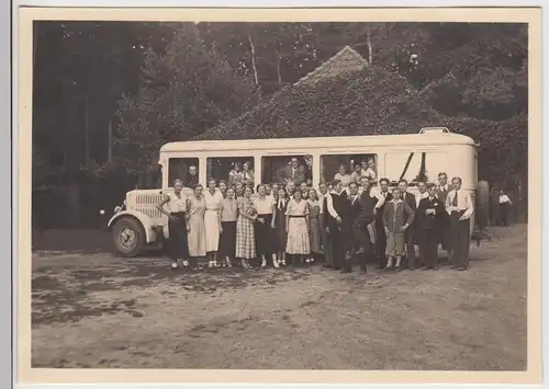 (F14809) Orig. Foto Schulausflug mit dem Kraftomnibus 1930er