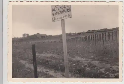 (F14434) Orig. Foto Frankreich 1930er, Schild Fotografierverbot