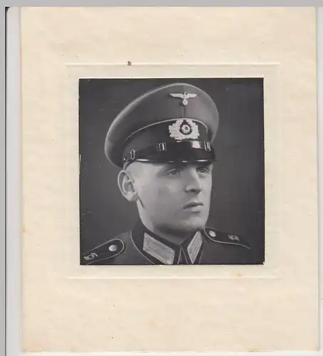 (F14387) Orig. Foto Porträt deutscher Soldat, in Hülle 1940er