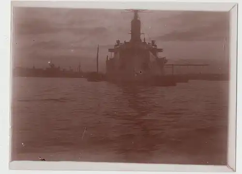 (F14353) Orig. Foto Schiff S.M.S. Barbarossa im Kieler Hafen 1910