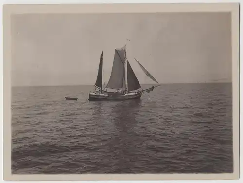 (F14351) Orig. Foto Fischerboot auf der Ostsee 1910