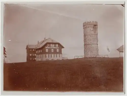 (F14300) Orig. Foto Feldberg, Gasthaus und Feldbergturm 1911