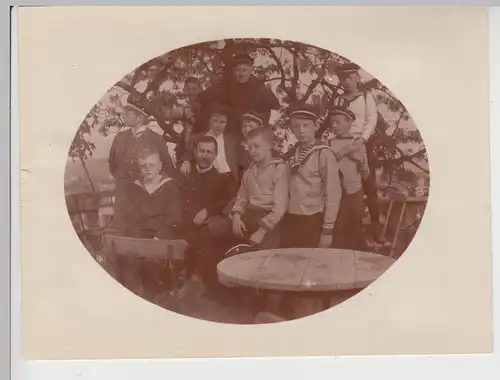 (F14244) Orig. Foto Jungs vom Schülerheim Grunewald, Ausflug nach Werder 1910