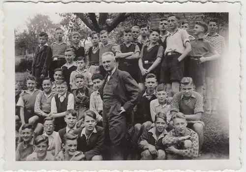 (F14171) Orig. Foto Stromberg (Hunsrück), Wanderung, Gruppenbild Jungs 1938