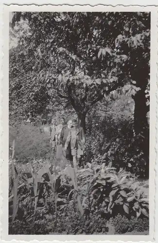 (F14156) Orig. Foto Iburg im Aug. 1937, Personen wandern auf schmalen Pfad