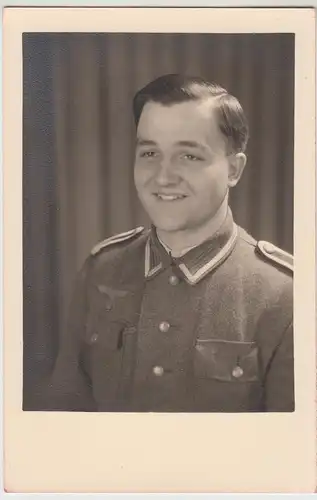 (F14086) Orig. Foto Porträt junger Wehrmacht-Soldat 1940er