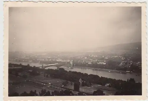 (F14021) Orig. Foto Koblenz, Blick vom Rittersturz 1938