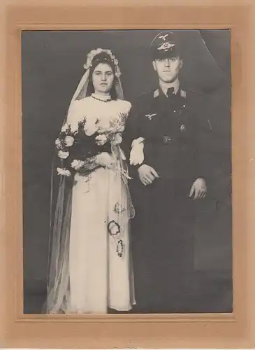 (F1401) Orig. Foto Großfoto Hochzeitspaar, Soldat Luftwaffe, 1940er