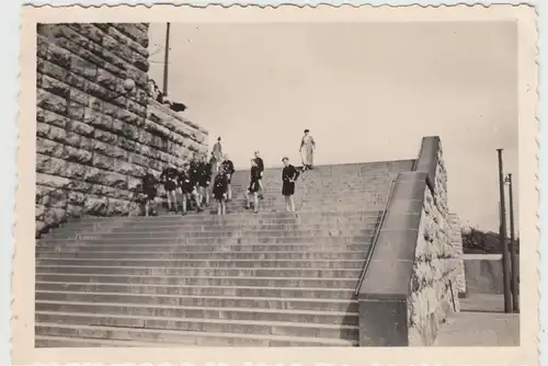 (F14001) Orig. Foto Köln 1938, Treppe an der Hohenzollernbrücke