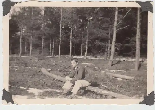 (F13888) Orig. Foto Cuxhaven Sahlenburg, Mann am Wernerwald beim Seehospital 194