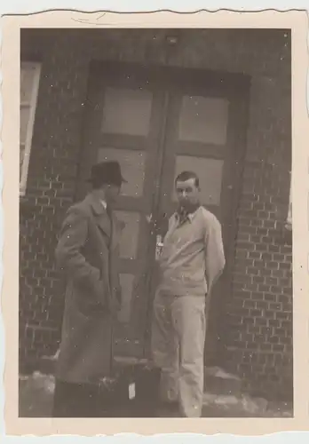 (F13876) Orig. Foto Cuxhaven Sahlenburg, Seehospital 1942, Männer an Schule Männ