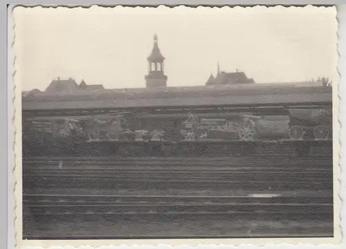 (F13752) Orig. Foto Transportwagen auf einem Bahnhof v. Augsburg n. Chaumont 194